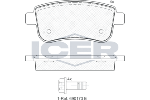 Тормозные колодки (задние) Renault Megane III 08-/Grand Scenic III 09-/Fluence 14-