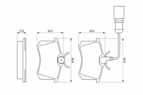 Тормозные колодки (задние) VW Sharan 95-10/Ford Galaxy 95-06 (Lucas-Girling) (с датчиком)