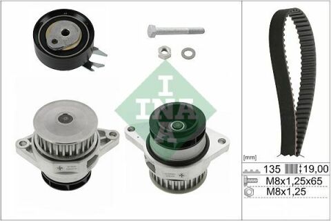Комплект ГРМ + помпа VW Caddy II/Golf III 1.4 91-97 (19x135z) Комплект ГРМ + помпа VW Caddy II/Golf III 1.4 91-97 (19x135z)