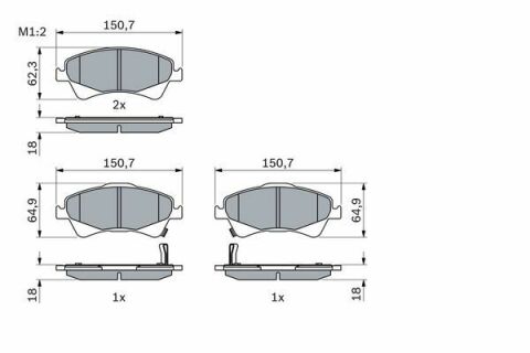 Колодки тормозные (передние) Toyota Auris/Avensis 08- (Bosch) (с датчиком)