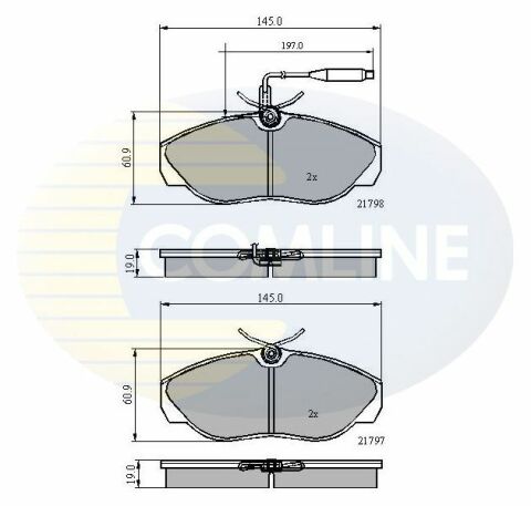 CBP2219 Comline - Гальмівні колодки до дисків CBP2219 Comline - Гальмівні колодки до дисків