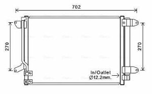 Радиатор кондиционера VOLKSWAGEN JETTA IV (выр-во AVA)