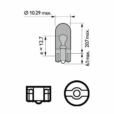 Лампа WY5W 12V 5W W2, 1X9, 5d