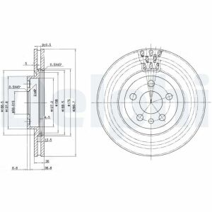 DELPHI FIAT Диск тормозной передний Scudo,Citroen Jumpy, Peugeot 806, Expert