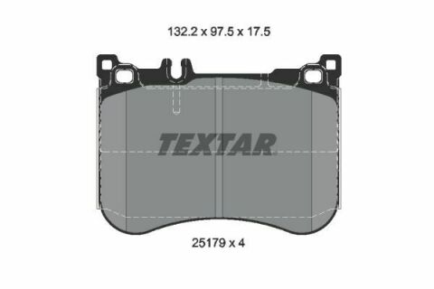 Колодки гальмівні (передні) MB E-class (W213/S213/C238)/ S-class (W222/C217) 13- (Brembo)(132.2x97.5x17.5) Q+