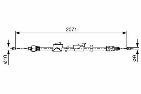 Трос ручника (задній) (R) Ford S-Max/Galaxy 06-15 (2071mm)