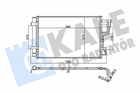 KALE HYUNDAI Радиатор кондиционера Elantra,i30,Kia Ceed 06-