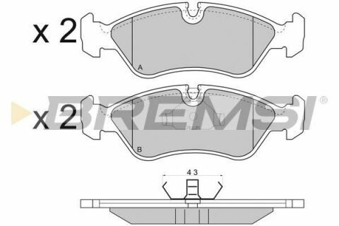 Тормозные колодки перед. Astra F/Kadett/Vectra A/Omega A/Lanos 1.6i 16V