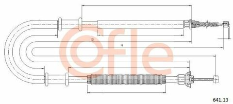 Трос ручного гальма зад. Doblo Panorama/Combinato 01-10 Л. (1788/1460)