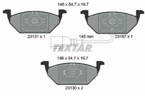 Колодки тормозные (передние) VW Caddy 03- (Teves) Q+ (ушки вверх) (с датчиком)