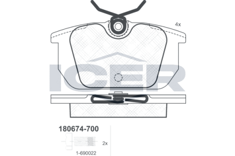 Тормозные колодки (задние) Fiat Punto 93-99/Tempra 90-96/Tipo 88-95/Marea 96-99/Uno 85-96