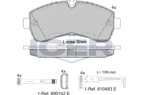 Колодки гальмівні (передні) MB Sprinter (W906/W907/W910)/VW Crafter 30-35/30-50 06- (+датчики)