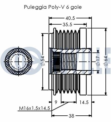 Шкив генератора astra j 1.7cdti 09-