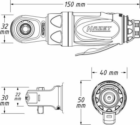 Трещотка пневматическая 1/4&quot; 40Nm