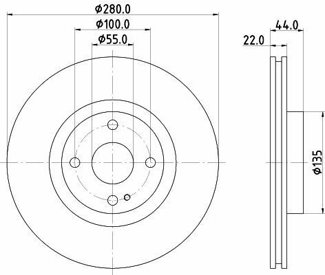 Тормозной диск передн. MX-5 15-, FIAT 124 Spider MAZDA HIGH CARBON