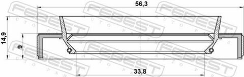 Сальник піввісі 35x56x9x14.9 Mazda 2/3 03-15