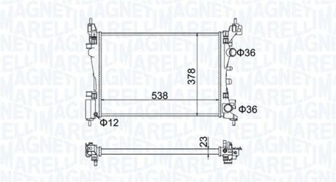 FIAT радіатор охолодження Grande Punto 1.3d 08-, Opel Corsa D 1.0/1.4 06-