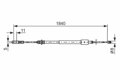 Трос ручника (передний) Citroen C5 II 01- (1840/475mm)