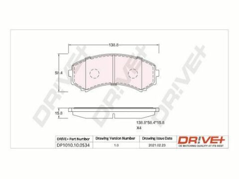 DP1010.10.0534 Drive+ - Гальмівні колодки до дисків