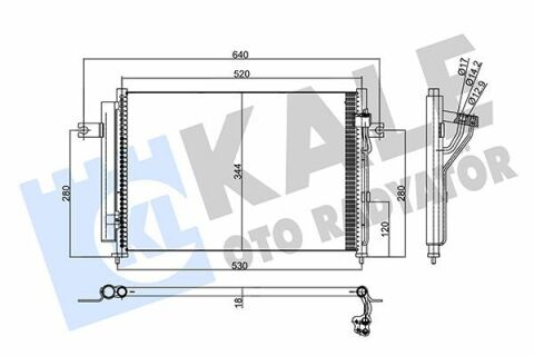 KALE HYUNDAI Радіатор кондиціонера Getz 1.1/1.6 02-