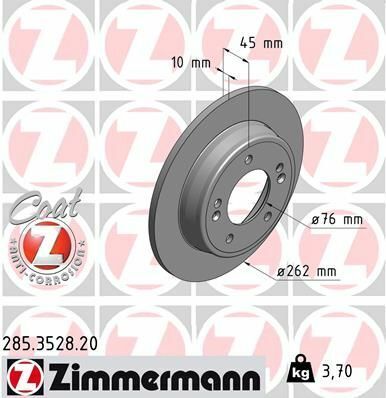 Диск тормозной (задний) Kia Ceed/Cerato/Soul/Hyundai i30/Elantra 12- (262x10)