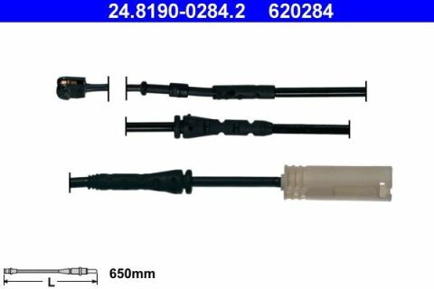 Датчик зносу гальмівних колодок (передніх) BMW 1 (E81/82)/3 (E90-93) 04-11 (L=650mm)