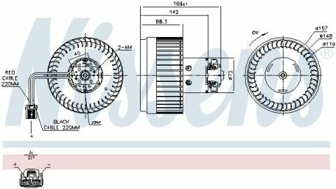 Вент.печки VOLVO S60(00-)2.0 T(+)[OE 31320393]