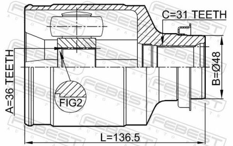 ШРКШ (ШРУС) внутренний правый 36x48x31 MAZDA CX-7 07-12