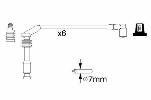 Проводи запалювання Opel Vectra A 2.5 V6 93-95 (к-кт)