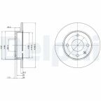 DELPHI FORD Диск тормозной передний Fiesta,Escort 90-