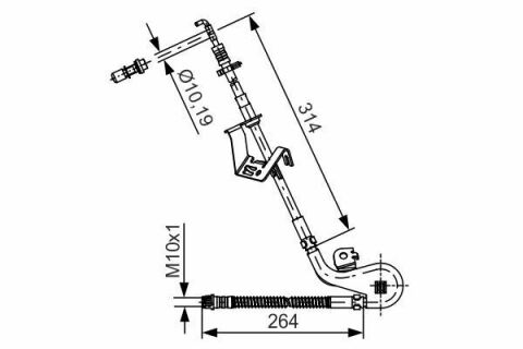 Тормозной шланг (передний) Citroen C5/C6/Peugeot 407 04- (L) (L=750mm)