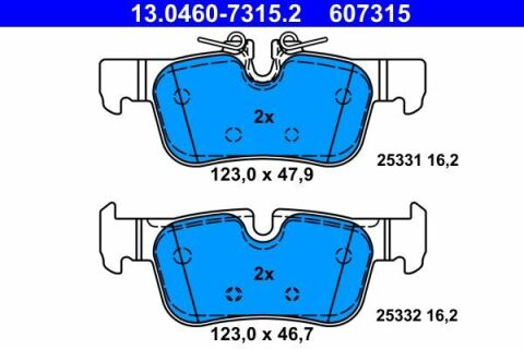 Колодки тормозные (задние) BMW 1 (F52/F40)/X2 (F39) 17-/2 (F44-F46)/i3 (I01) 13-/X1 (F48)/Mini 14- (Ate)