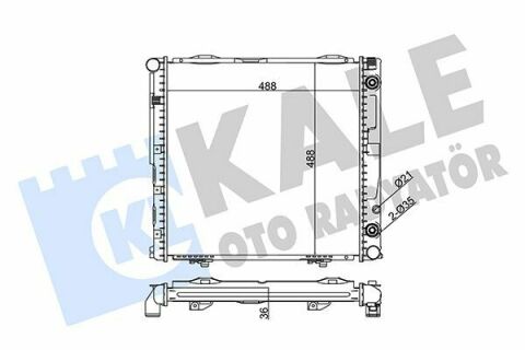 KALE DB Радіатор охолодження E-Class W124 2.0/2.2 93-