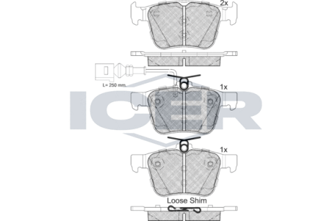 Тормозные колодки (задние) VW Atlas 16-/Audi A3 12-/Q3 18-