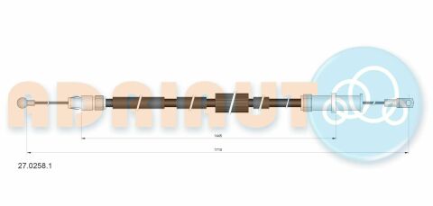 Трос ручного тормоза задний левый/правый Sprinter 06- (1706/1447mm) MB