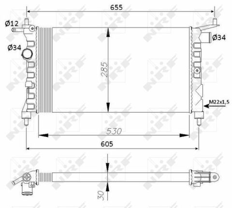 Радіатор охолодження Opel Combo 1.2/1.4 94-01