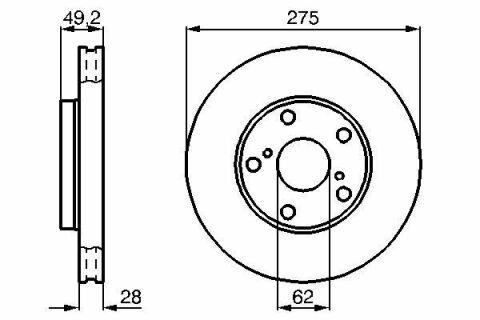 Диск тормозной (передний) Toyota Camry 2.2-3.0 91-06 (275x28)