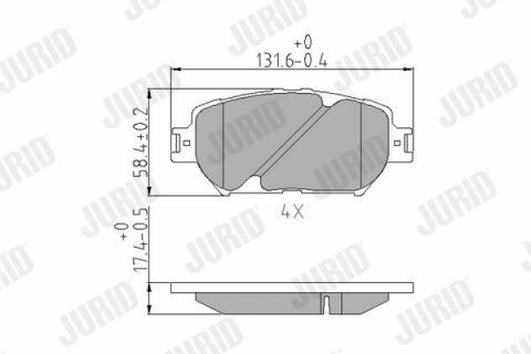 JURID TOYOTA Тормозные колодки передн. Camry 01-