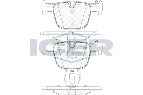 Колодки гальмівні (задні) BMW 3 (F30/F31/F34/F80)/4 (F32/F36/F82) 11-