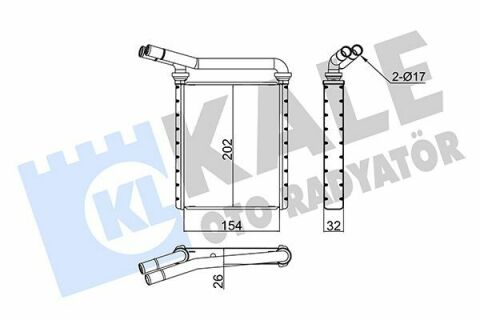 KALE TOYOTA Радіатор опалення Auris, Avensis, Corolla, Prius, Rav 4 III, IV