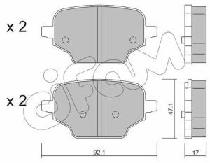 гальмівні колодки задні berlingo 18-, opel combo 18-, toyota