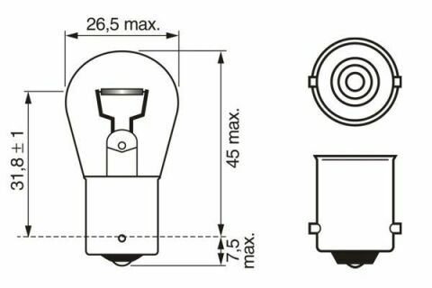 Автолампа P21W 24V 21W BA15s Trucklight Maxlife WS