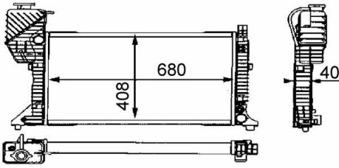 Радіатор охолодження MB Sprinter 2.3D/2.9TDI 95-00 (+AC, МКПП)