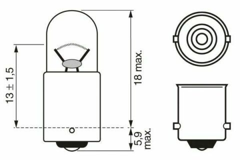 Автолампа W2W 12V 2W BA9s