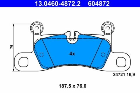 Колодки гальмівні (задні) VW Touareg/Porsche Cayenne 10- (Brembo)