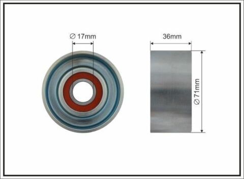 Ролик генератора Mazda 3/5/6 2.0 CD/MZR-CD 02-10 (натяжной) (71x17x36)