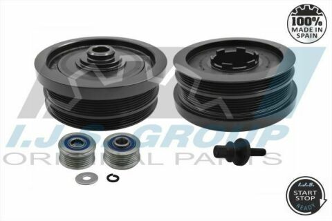 Шкив коленвала + шкив генератора BMW 1/3/5/X3 2.0D 02- (4PK+6PK) (в комплекте с болтом)