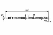 Трос ручного гальма правий Suzuki Grand Vitara