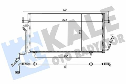 KALE CITROEN Радіатор кондиціонера Berlingo, Xsara, Peugeot Partner 1.8D/1.9D 98-