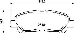Гальмівні колодки зад. Toyota HIGHLANDER 07-15